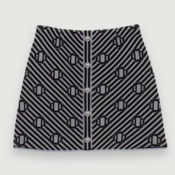 Maje Printed jacquard skirt - Picture 1 of 2